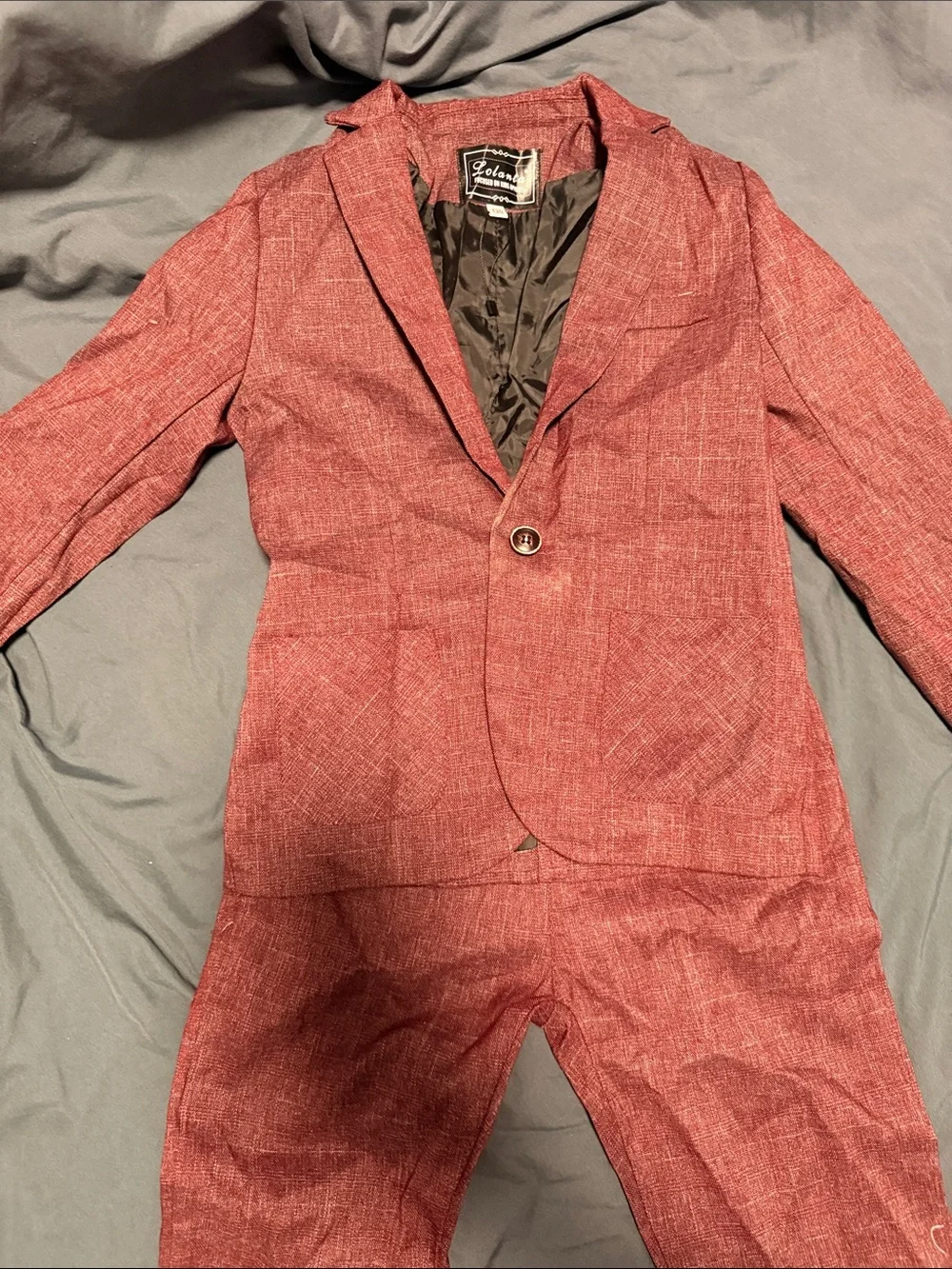 Red Textured Boy’s Blazer
